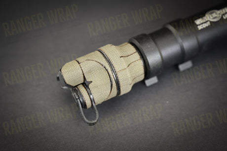 Surefire DS07 Dual Switch Tail Cap - Wrap in Cordura Fabric in Desert Tiger Stripe, alternate view 2