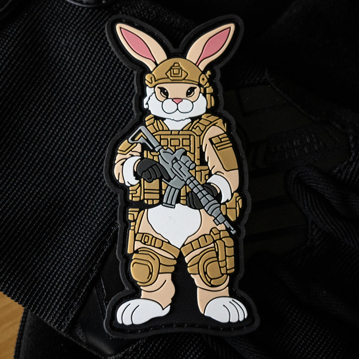 Pew Pew Peter Tactical Easter Battle Bunny 4" PVC Patch - Bad Bunny Collection, alternate view 2