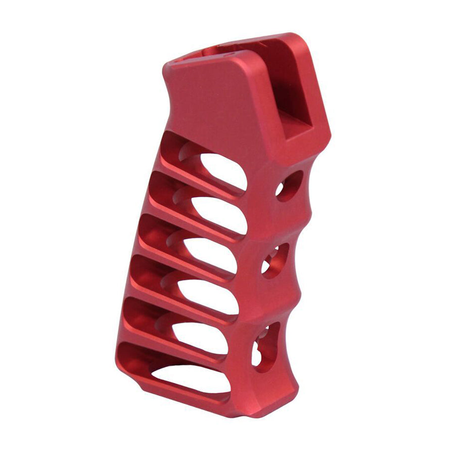 Ultralight Skeletonized Aluminum AR Pistol Grip in Orange, alternate view 9