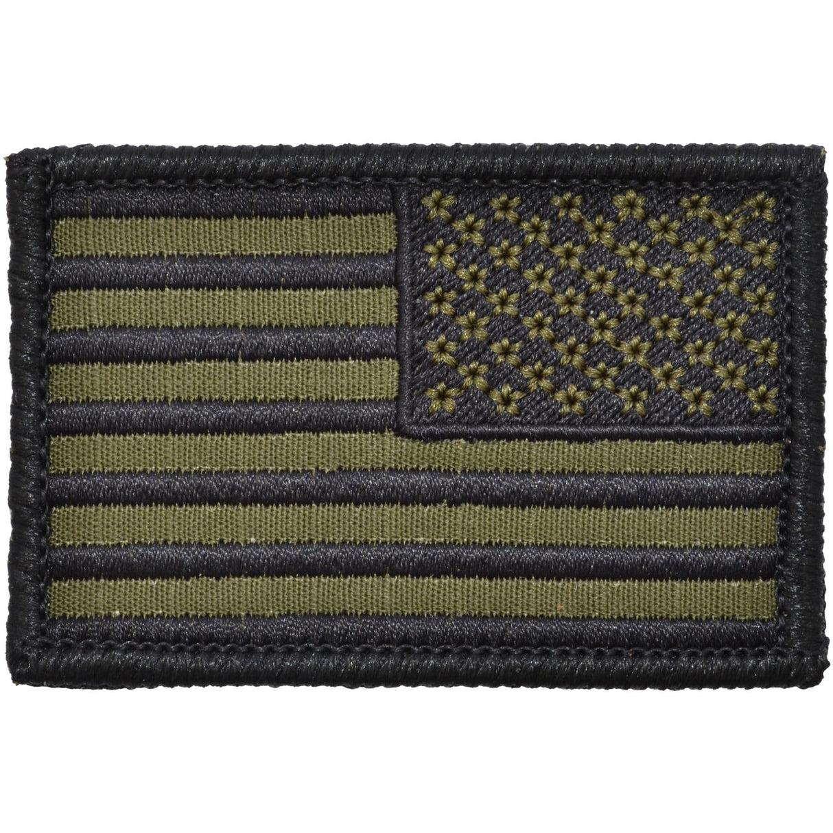 US Flag - 2x3 Patch - Olive Drab w/ Black, Right Face (Reverse), alternate view 2