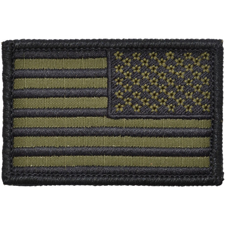 US Flag - 2x3 Patch - Olive Drab w/ Black, Right Face (Reverse), alternate view 2