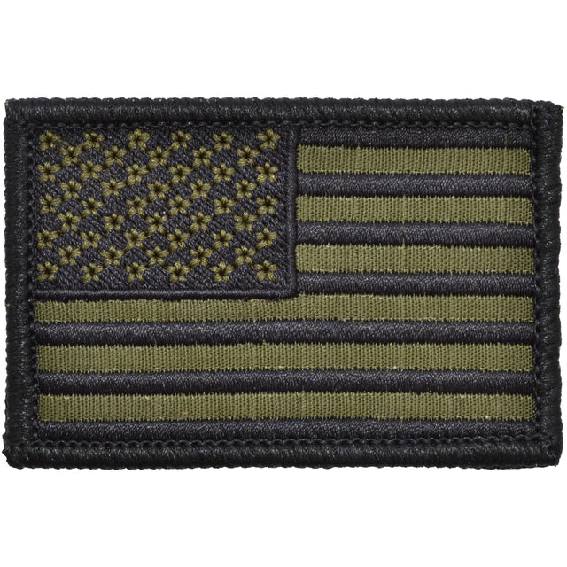 US Flag - 2x3 Patch - Olive Drab w/ Black, Left Face (Forward)