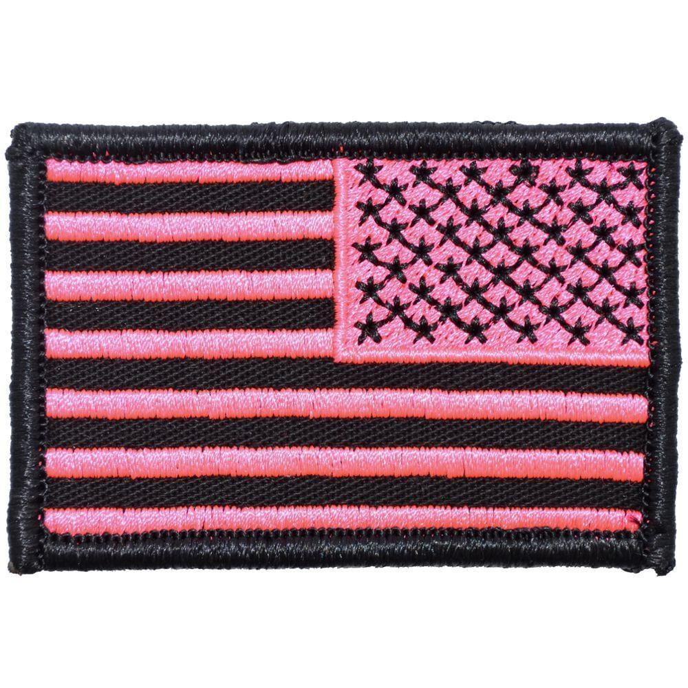 US Flag - 2x3 Patch - Black w/ Hot Pink, Right Face (Reverse), alternate view 2