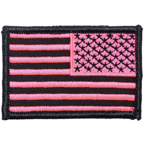 US Flag - 2x3 Patch - Black w/ Hot Pink, Right Face (Reverse), alternate view 2
