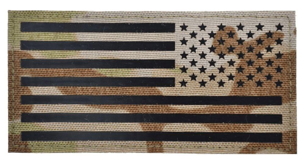 USA Reverse Flag Laser Cut - 2x4 CORDURA®Patch in Black CORDURA®