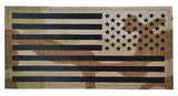 USA Reverse Flag Laser Cut - 2x4 CORDURA®Patch in Black CORDURA®