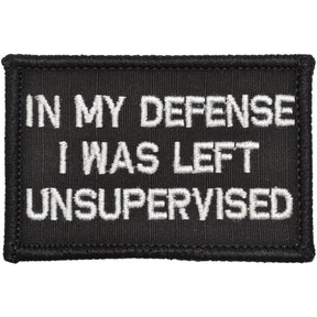 In My Defense I Was Left Unsupervised - 2x3 Patch in Black