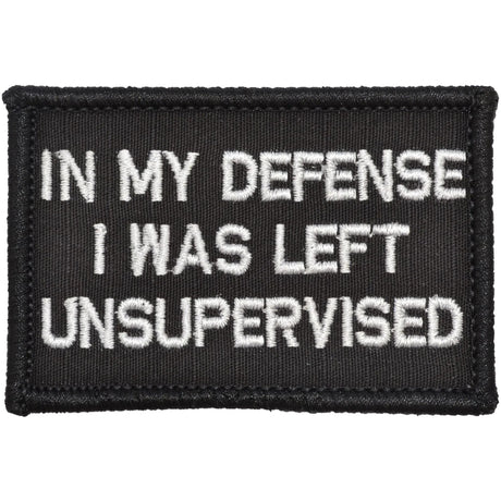 In My Defense I Was Left Unsupervised - 2x3 Patch in Black