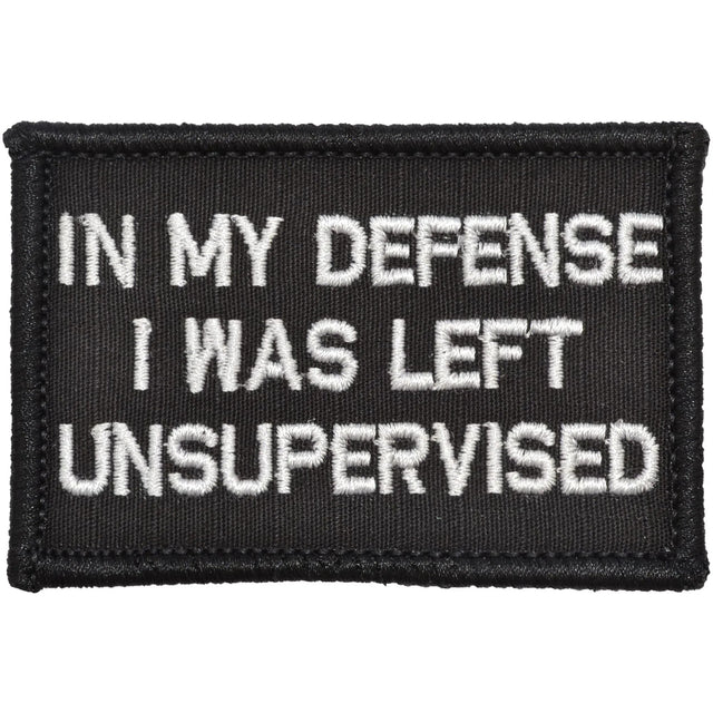 In My Defense I Was Left Unsupervised - 2x3 Patch in Black