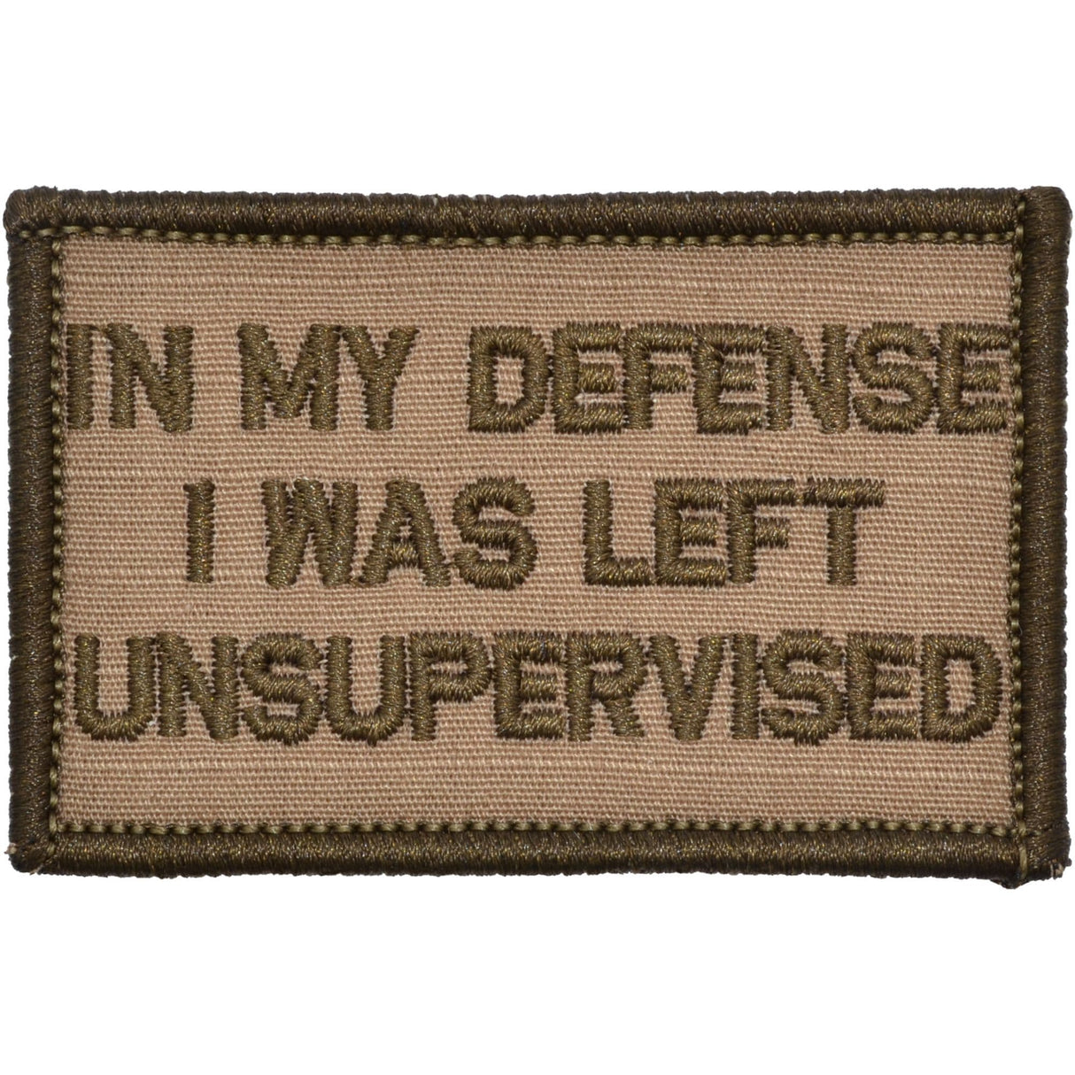 In My Defense I Was Left Unsupervised - 2x3 Patch in Coyote Brown, alternate view 3