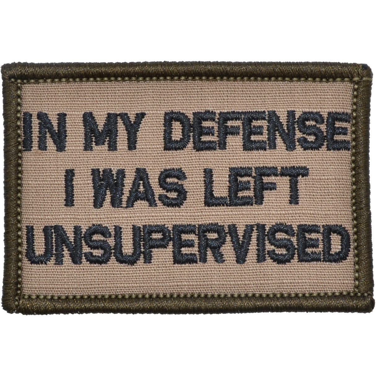 In My Defense I Was Left Unsupervised - 2x3 Patch in Coyote Brown w/ Black, alternate view 4