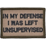 In My Defense I Was Left Unsupervised - 2x3 Patch in Coyote Brown w/ Black, alternate view 4
