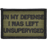 In My Defense I Was Left Unsupervised - 2x3 Patch in Olive Drab, alternate view 5