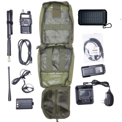 Radio Go Bag with Solar Charger and UV5R 8 watt Programmed Radio Bugout Kit - HR Tactical Innovations