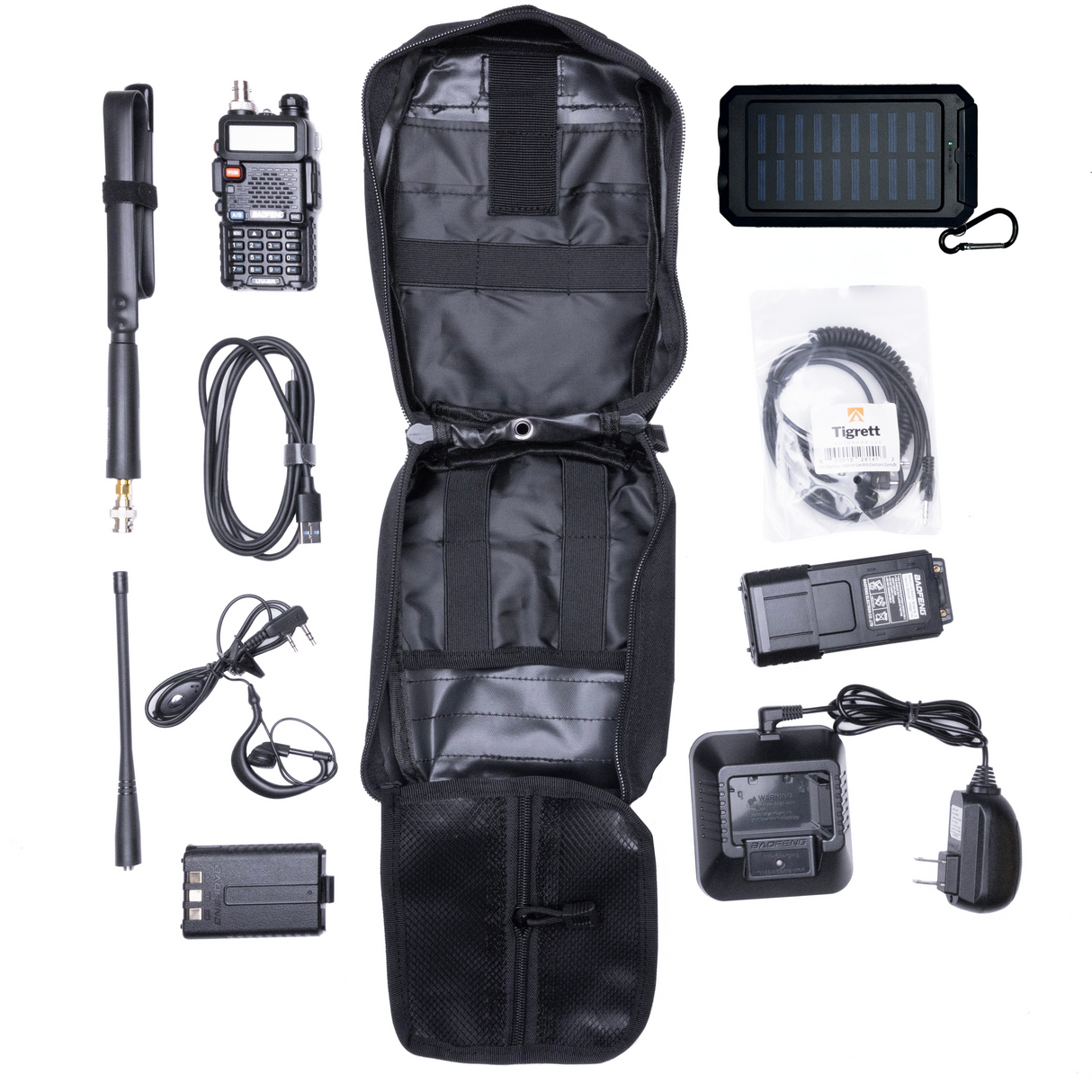 Radio Go Bag with Solar Charger and UV5R 8 watt Programmed Radio Bugout Kit - HR Tactical Innovations