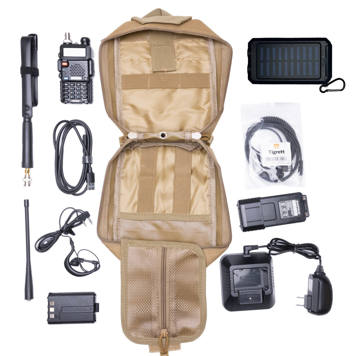 Radio Go Bag with Solar Charger and UV5R 8 watt Programmed Radio Bugout Kit - HR Tactical Innovations