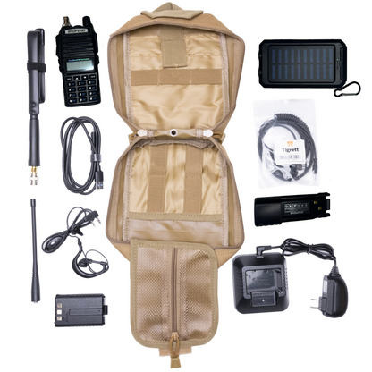 Radio Go Bag with Solar Charger and UV82HP Programmed Radio Bugout Kit - HR Tactical Innovations