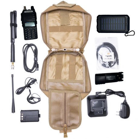 Radio Go Bag with Solar Charger and UV82HP Programmed Radio Bugout Kit - HR Tactical Innovations