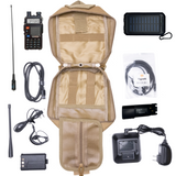 Radio Go Bag with Solar Charger and BF-F8HP 8 watt Programmed Radio Bugout Kit with Nagoya NA771 - HR Tactical Innovations