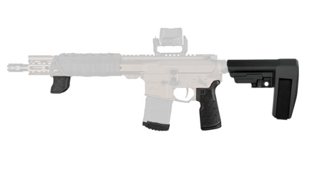Black Die Free Co. x SB Tactical SBA6 AR furniture bundle installed on an AR-style platform