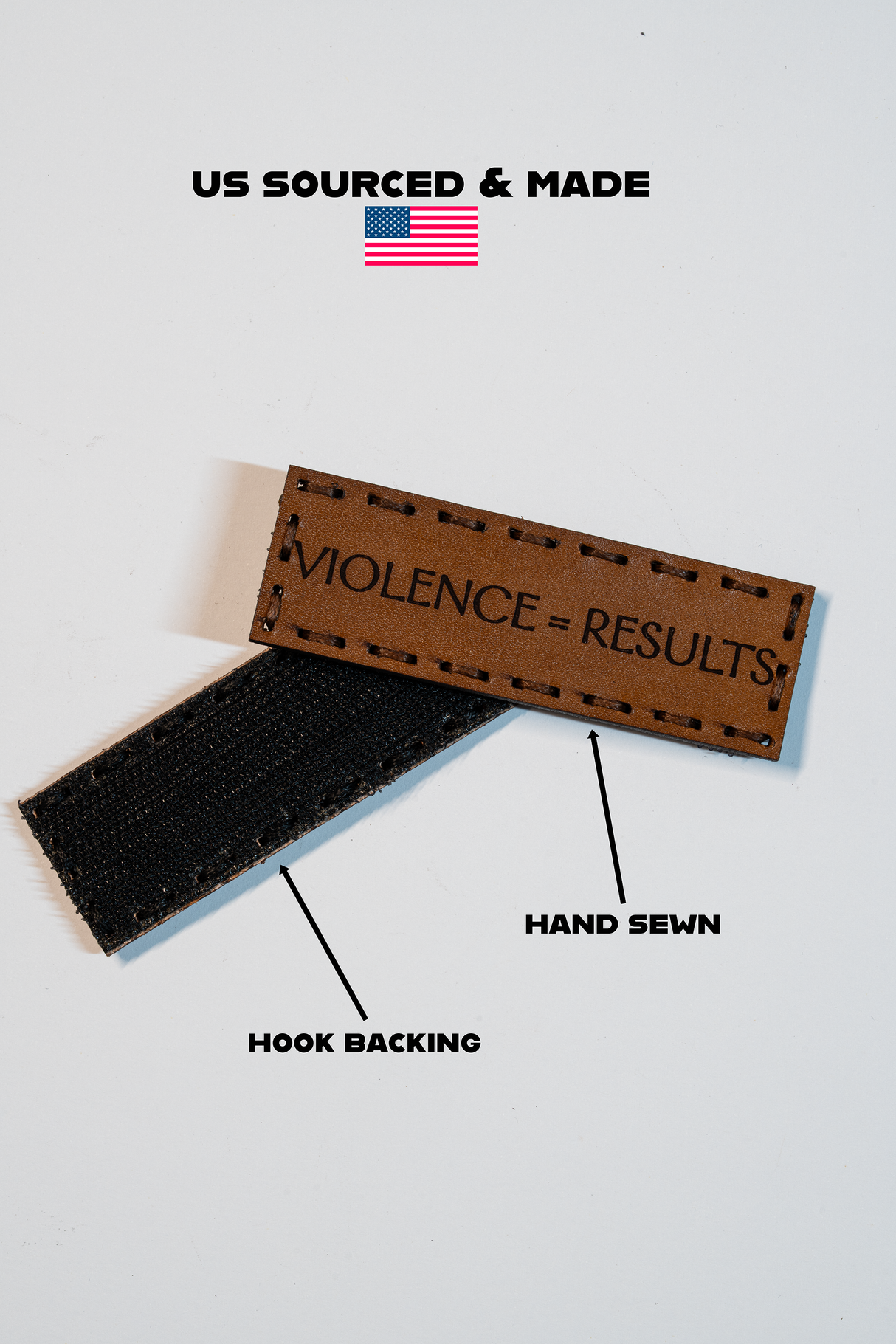 Violence=Results Leather Patch in 3x2", alternate view 4