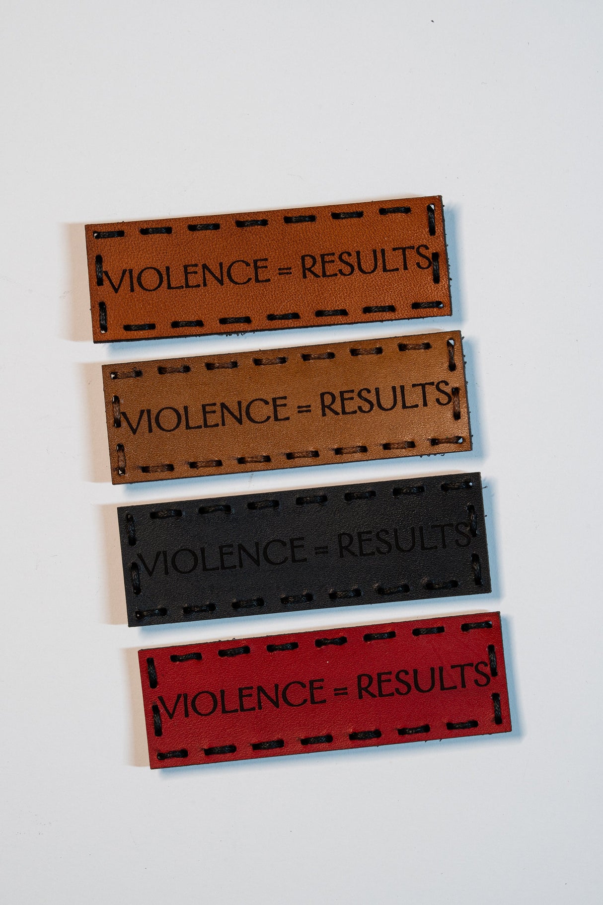 Violence=Results Leather Patch in 3x2", alternate view 3