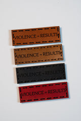 Violence=Results Leather Patch in 3x2", alternate view 3