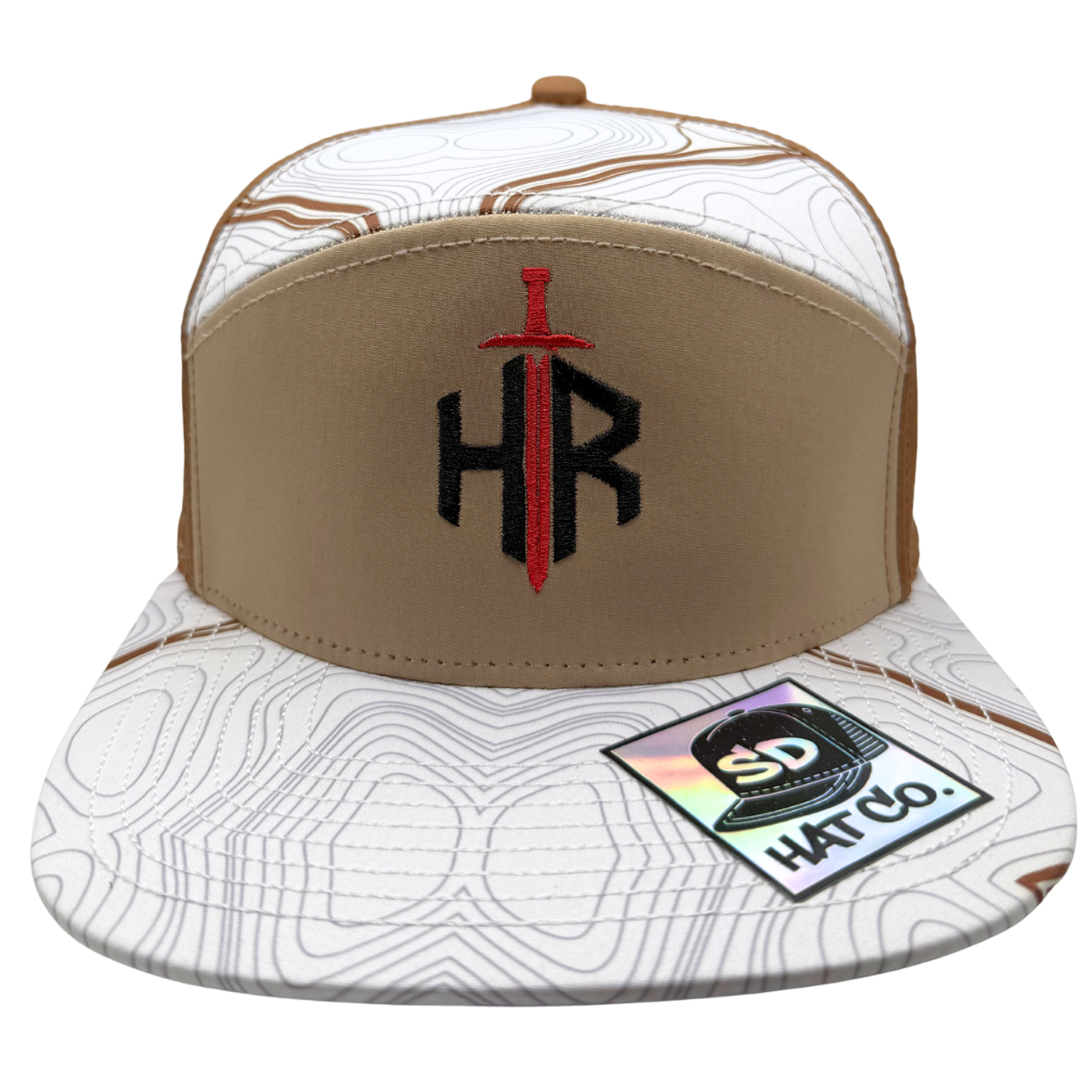HR Tactical White Topographic 6-Panel Snapback Hat, alternate view 3