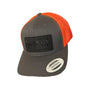Flexfit Snapback Hat – Dark Grey / White Mesh(Skull Icon) — alternate view 4