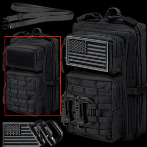 EDC Tactical Crossbody Backpack for Everyday Carry and Outdoor Adventures, No shoulder straps