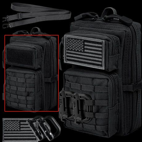 EDC Tactical Crossbody Backpack for Everyday Carry and Outdoor Adventures, No shoulder straps