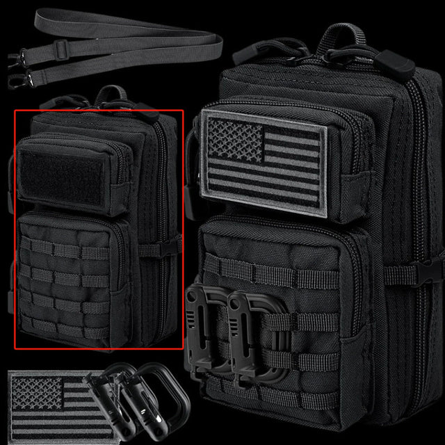 EDC Tactical Crossbody Backpack for Everyday Carry and Outdoor Adventures, No shoulder straps