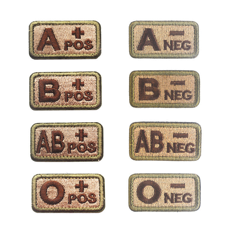 Embroidered Tactical Blood Type Patch Essential Velcro ID for First Responders, A plus POS