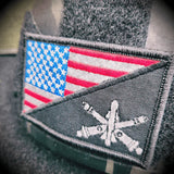 Army Air Defense Artillery Branch - USA Flag - 2.25x3.5 Patch in Full Color