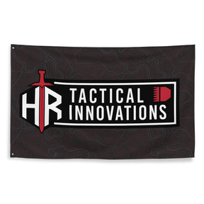 HRTI Logo Banner Flag – White on Black