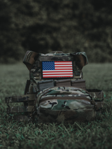 American Flag Leather Patch - UV Print in 5.5x3"