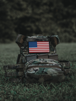 American Flag Leather Patch - UV Print in 5.5x3"