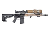 Arisaka Hand Stop M-Lok in black installed on a complete rifle