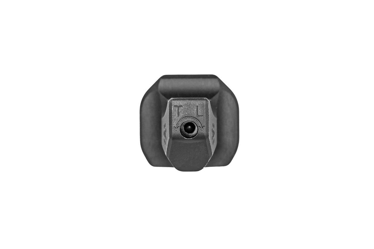 Arisaka Hand Stop Picatinny in black, bottom mounting interface view