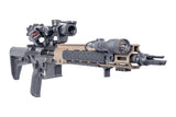 Arisaka Indexer M-Lok in black installed on a rifle with a Flat Dark Earth handguard