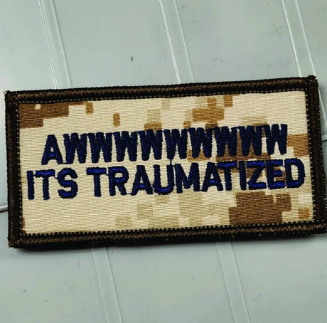 Tactical Gear Junkie It's Traumatized 2x4 Patch - Desert MARPAT/Navy