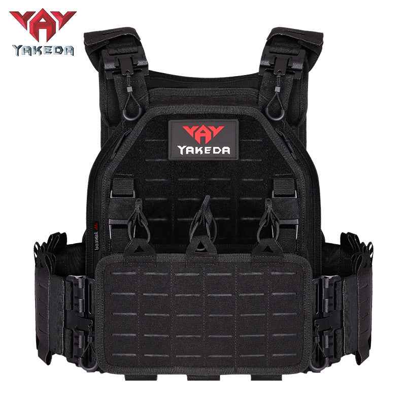 MOLLE Tactical Vest Outdoor Training Vest 1000D Waterproof and Wear Resistant in Multicam Black, alternate view 5