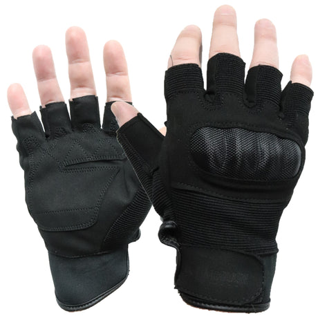 Tactical Half Finger Hard Knuckle Gloves in Coyote, alternate view 2