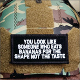 As Seen on Socials - You eat bananas for the shape - 2x4 Patch - Multiple Variants in Black