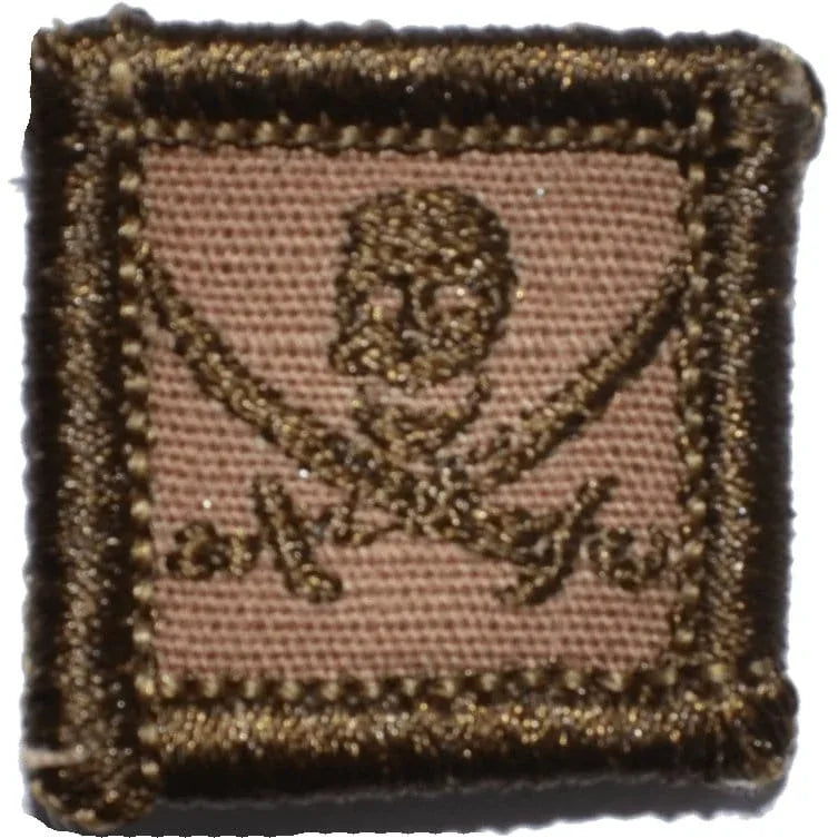Tactical Gear Junkie Pirate Jolly Roger 1x1 Patch in Coyote Brown, alternate view 3