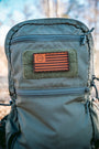 Betsy Ross Flag Leather Patch – Walnut Dye / Brown Thread — alternate view 4