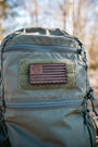 Betsy Ross Flag Leather Patch – Light Brown Dye / Black Thread — alternate view 2