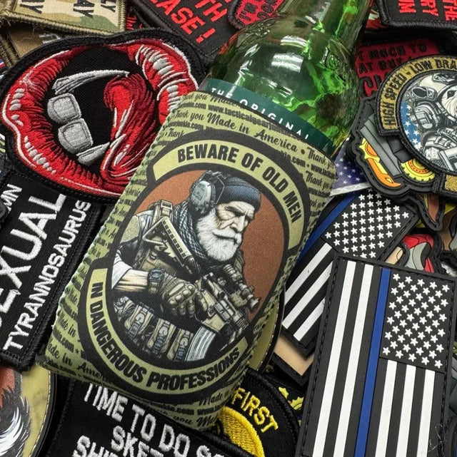 Tactical Gear Junkie Beware of Old Men Neoprene TactiCooler, Beware of Old Men In Dangerous Professions