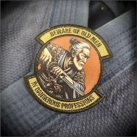 Samurai - Beware of Old Men - In Dangerous Professions - 3" Embroidered/Sublimated Patch, alternate view 2