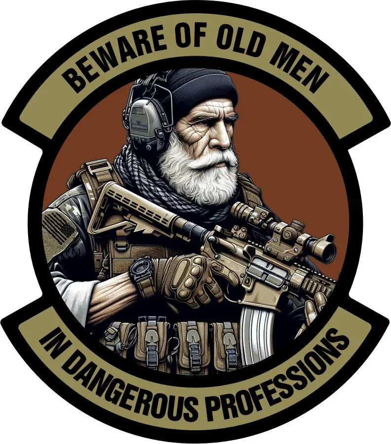 Beware of Old Men - In Dangerous Professions - 3" Embroidered/Sublimated Patch, alternate view 2